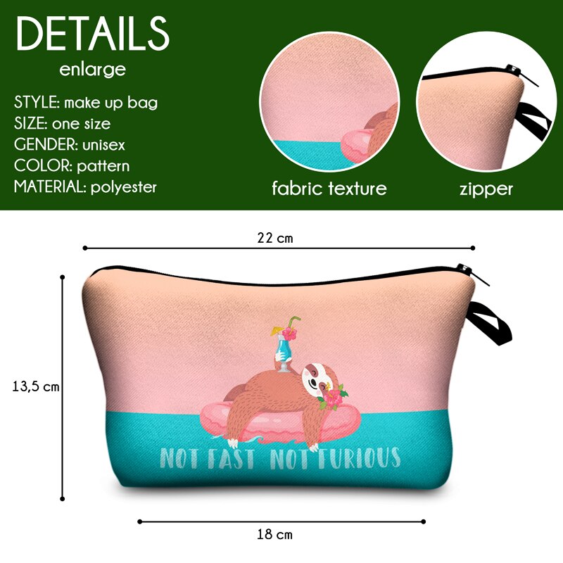 Jomtokoy kvinder kosmetisk taske dovendyr mønster digital trykning toilettaske til rejsearrangør makeup taske hzb 1011
