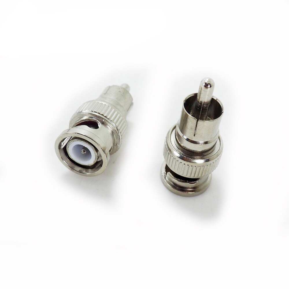 Convertidor de comunicación macho BNC a RCA conector coaxial macho completamente moldeado, adaptador para cámara de CCTV, entrada/salida de vídeo