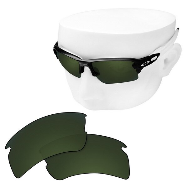 OOWLIT Polarized Replacement Lenses for-Oakley Flak 2.0 XL OO9188 Sunglasses: Grey Green