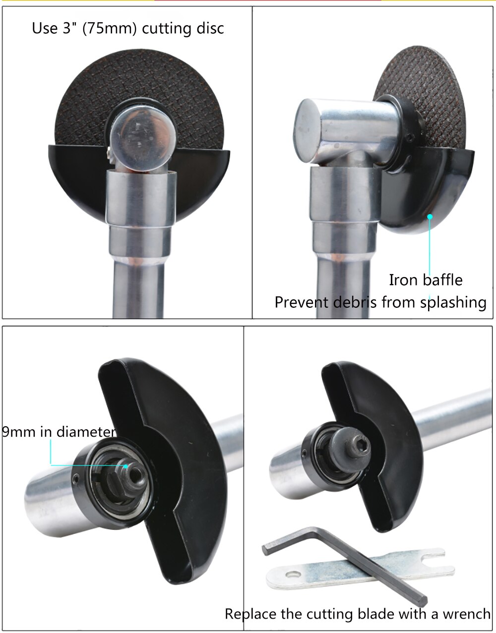 WX-813 pneumatic cutting machine 18000RPM 3" -75mm pneumatic cutting machine with extra long handle