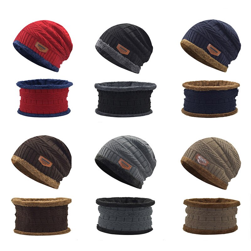 Winter Hats Beanie Hat Winter Cap Men Women Wool Scarf Caps Knitted Thick FleHat Outdoor Equipment Winter Warmer Equipment