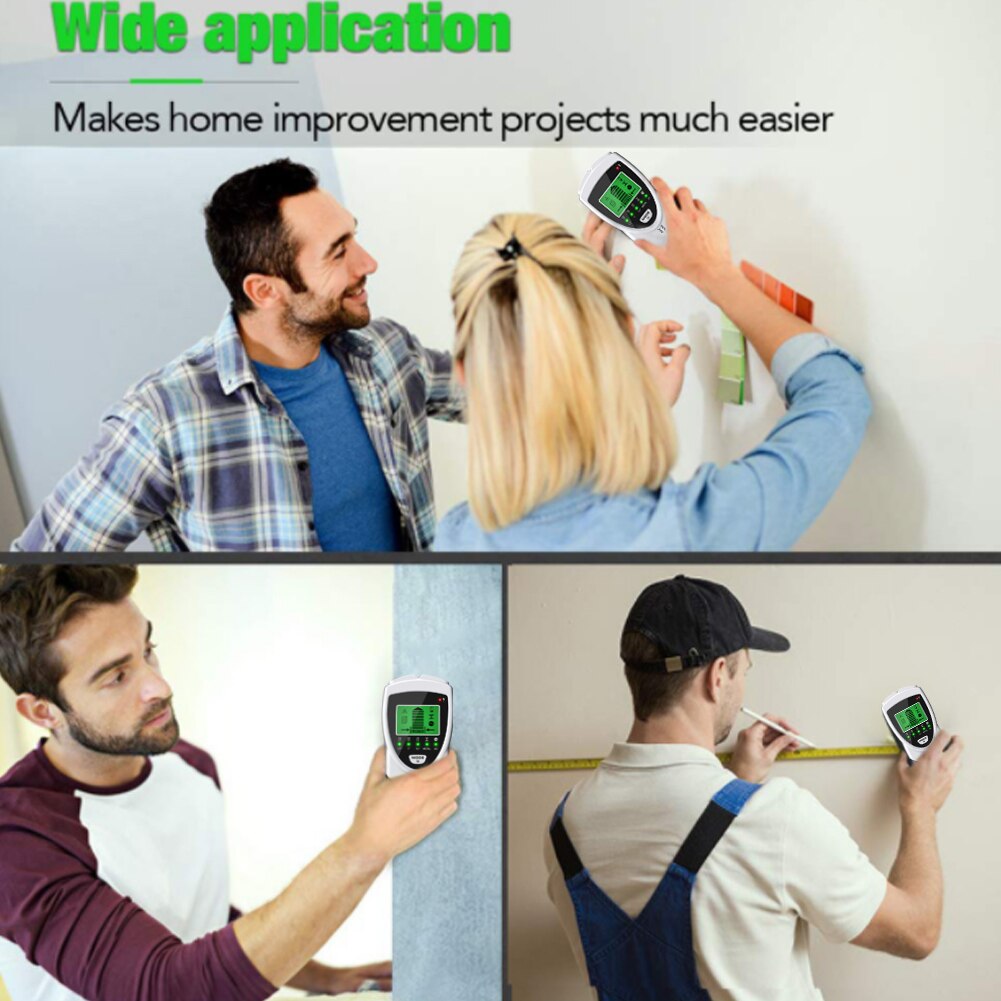 Stud Finder Wall Scanner 5 In 1 Electronic Stud Sensor Locator Wood Beam Joist Finders Wall Detector Edge Center LCD Display