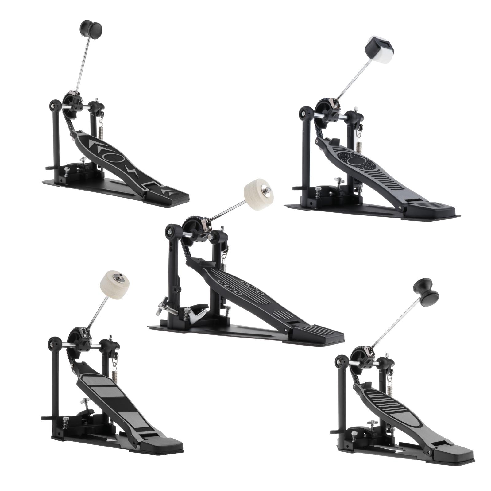 Metal Kick Single Bass Drum Pedal Dual Chain Drive Foot Pedal Percussion Kit Mute Pedals