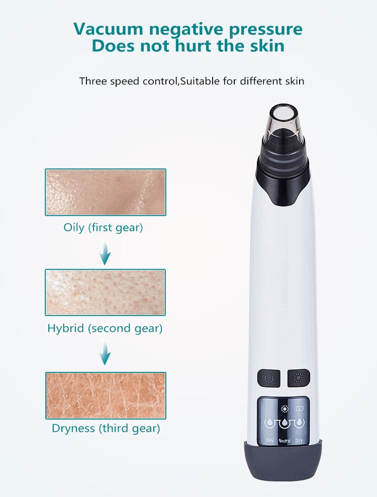 Blackhead Vacuum Remover Electric Blackhead Remover Pore Vacuum Facial Cleaner Blackhead Remover Tool Acne Comedone Extractor