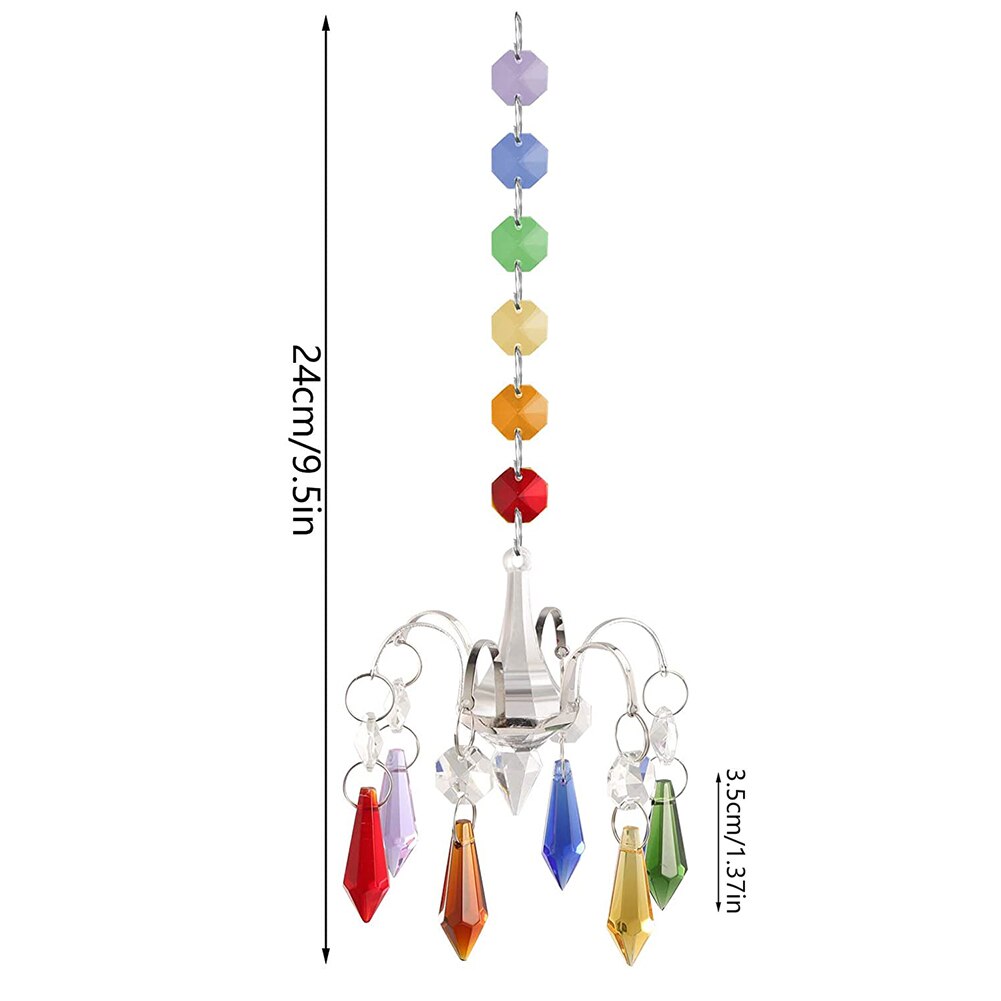 thumbnail image 2 of 8 Pack Crystal Suncatcher Prism Rainbow Maker – Window Hanging Decor With Sun & Moon Theme 2 of 2