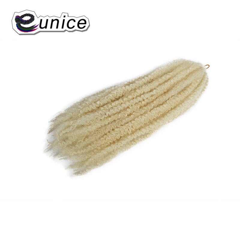 Eunice 3Packs Marley Braids Hair Extension Synthetic Ombre Afro Kinky Crochet Braiding Hair Crochet Braids Bundles 18": #613