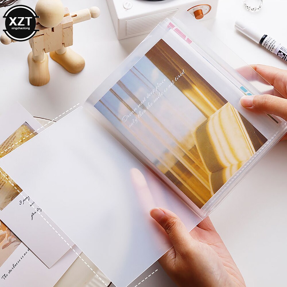 transparent Fotoalbum Lagerung Taschen A6 40 seiten Große Kapazität Aufkleber EinfüGen Seite DIY sofortig Bilder PP Lagerung Veranstalter