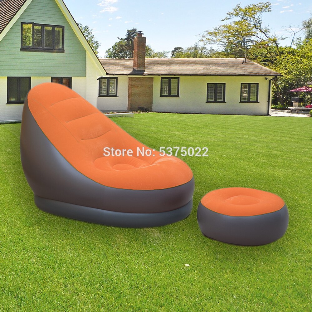 Relax Lazy sofa inflatable sofa chair and Ottoman set stool chair lounge chair for home and garden