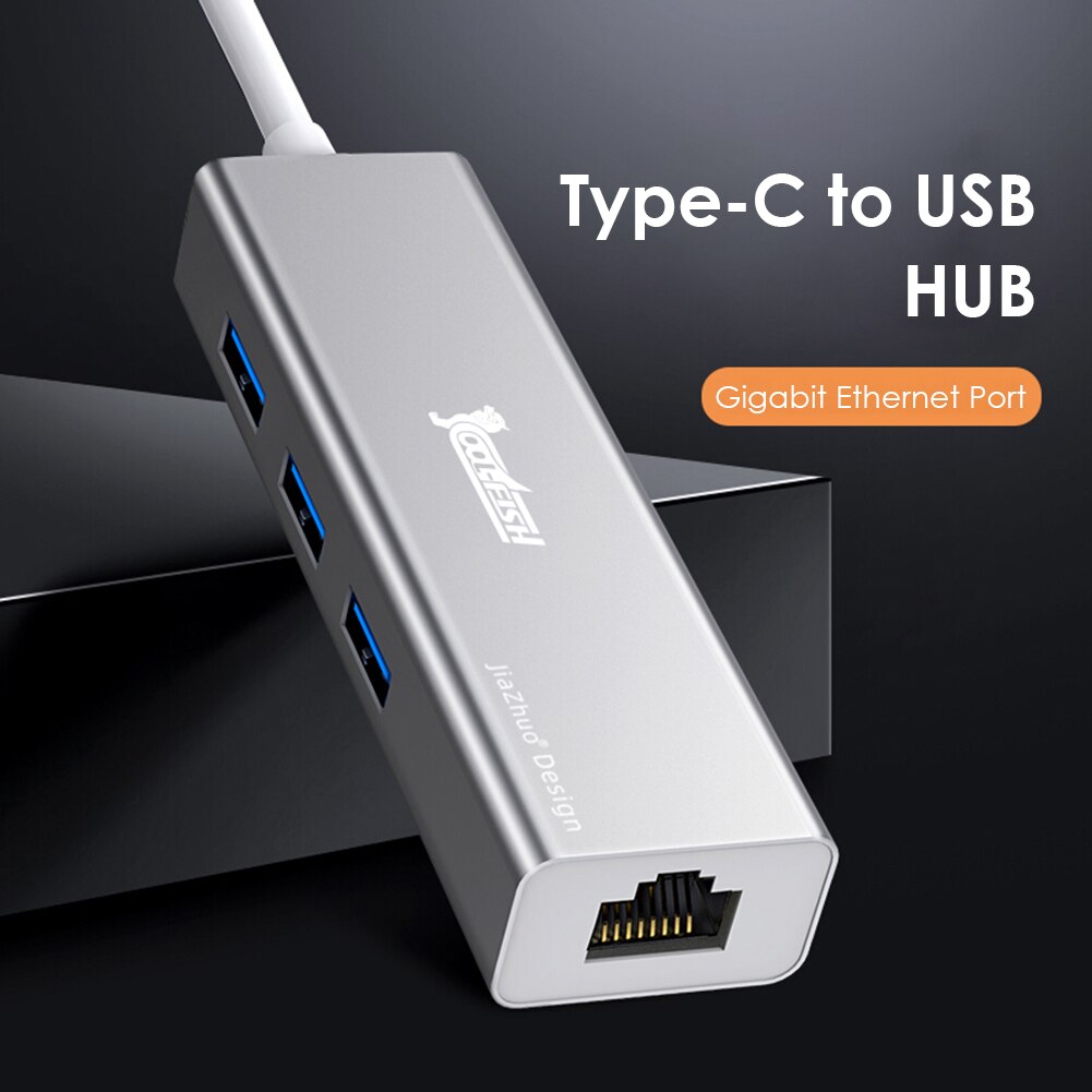 4 w 1 USB C Centrum robić USB 3.0 RJ45 Gigabit Ethernet przewodowy adapter sieci LAN dok USB typu C stacji z wejściem HDMI, dla laptop