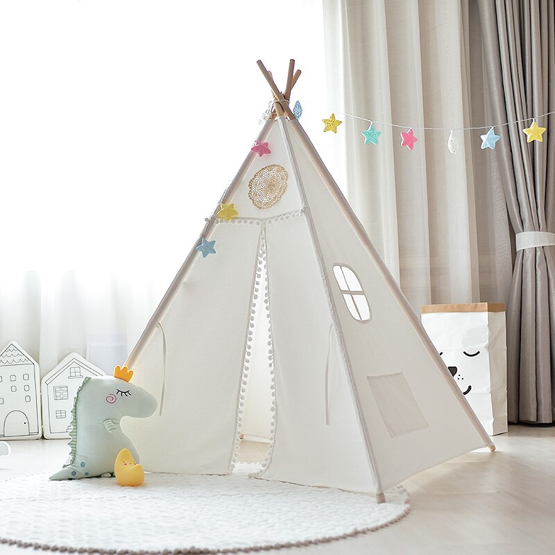 Canvas Teepee Play Tent Kids Indian Wigwam Playhouse Tipi Tee Pee Tent