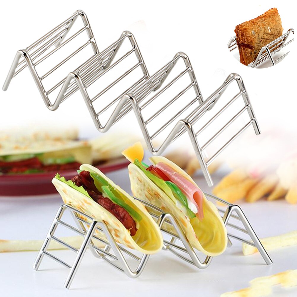 Tray Party Shell Simple Mexican Food Stainless Steel Rack Home Kitchen Stand Taco Holder Kids Modern Anti Rust Stable