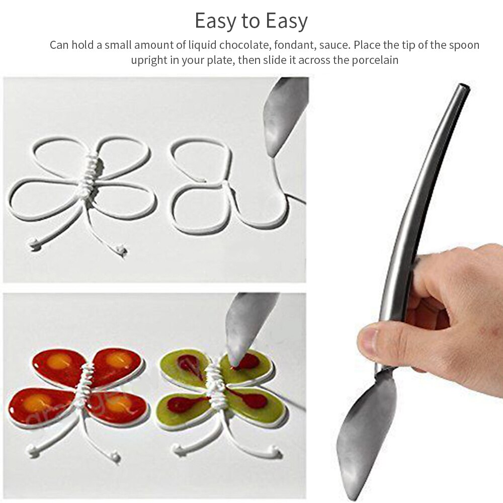 Decor Spoon Sushi Food Draw Drawing Tool Sauce Dessert Plate Dressing Dish Baking Accessories Cake Coffee Spoon Tool
