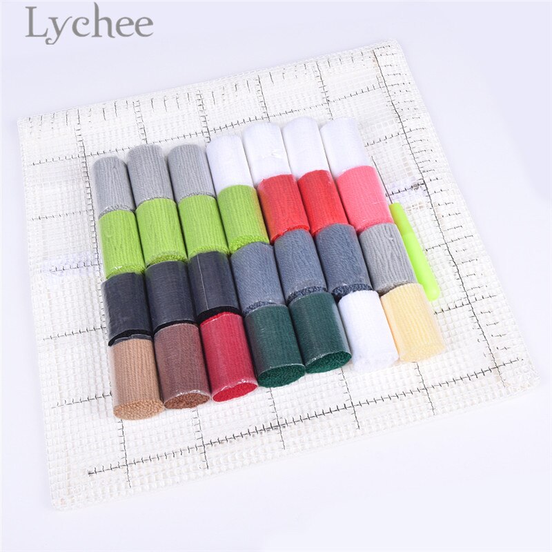 Lychee Life-funda de almohada con patrón de perro Kawaii, Kits de gancho de pestillo, cojín bordado sin terminar, suministros de Material de costura DIY