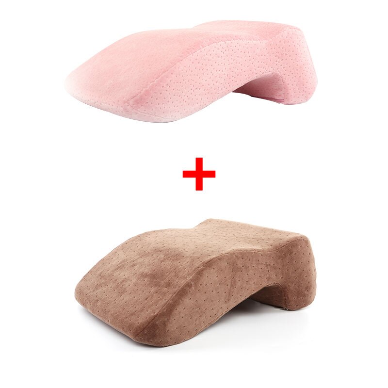 Kaari matka tyyny kaula paineenesto käsi tunnoton niskan suoja niska tyyny koti pari tyyny toimisto nappingtravel almohada: Pinkki ja ruskea