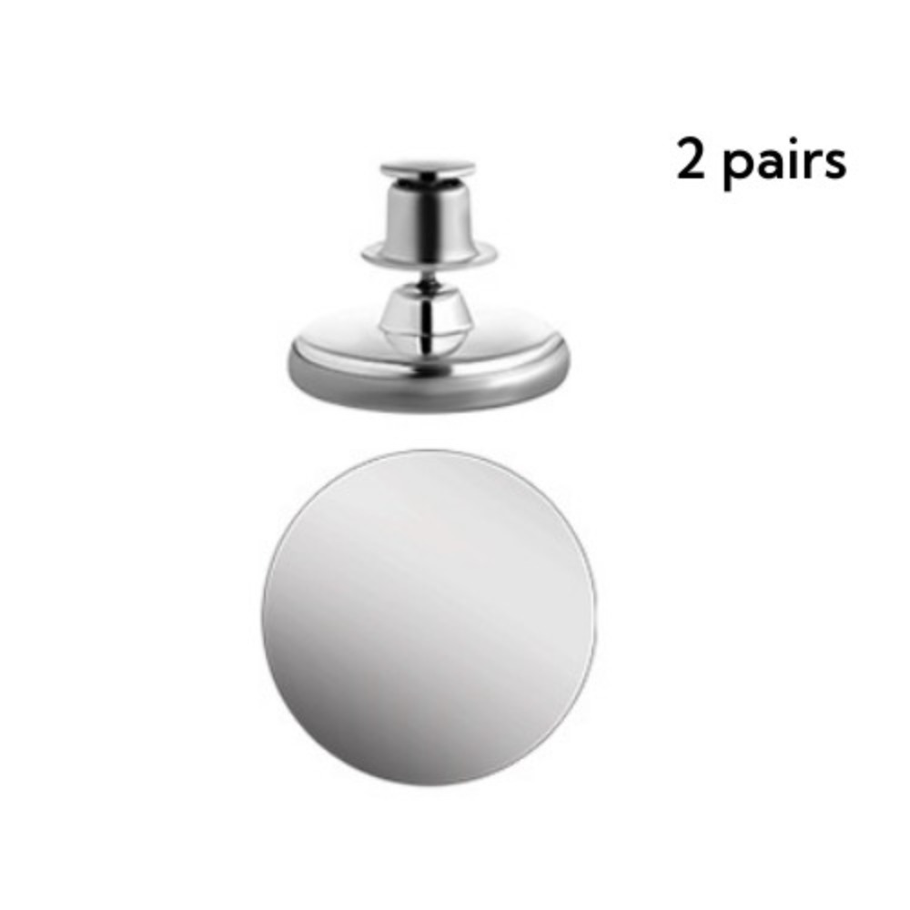 2 pares de cortinas montadas en la pared con hebilla magnética, cortina magnética fuerte multifuncional, botón cerrado, Metal desmontable: Default Title
