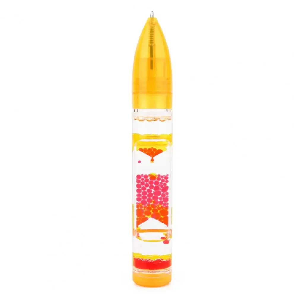 Motion-Bubble Pen Hourglass Stress Relief Ballpoint Pen Colorful Liquid Motion-Bubbler Fidget Pen Desk Toys School Supplies: Brown