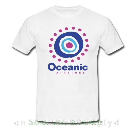 Oceanic Airlines Tee Flight 815 Lost Dharma Initiative S M L Xl 2xl 3xl T-shirt Casual Printing Tee: 4XL