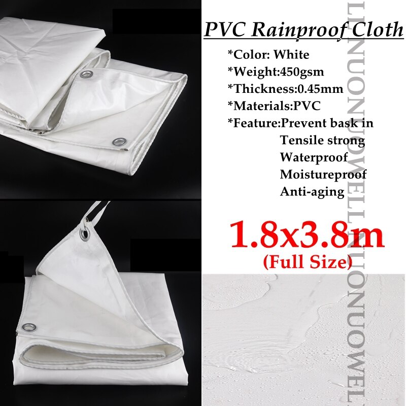 Lona blanca de PVC de 0,45mm de grosor, impermeable, para jardín, patio, impermeable