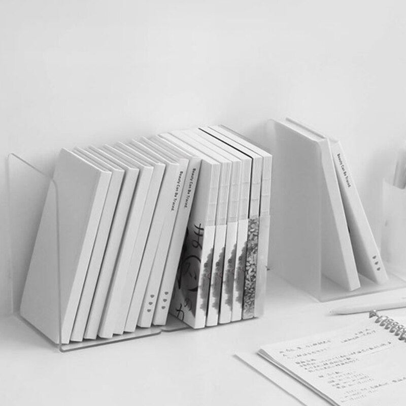 Decorative Clear Acrylic File Holder Clear Acrylic Bookends Acrylic Book Stands Desk Organizer Holders HX6A