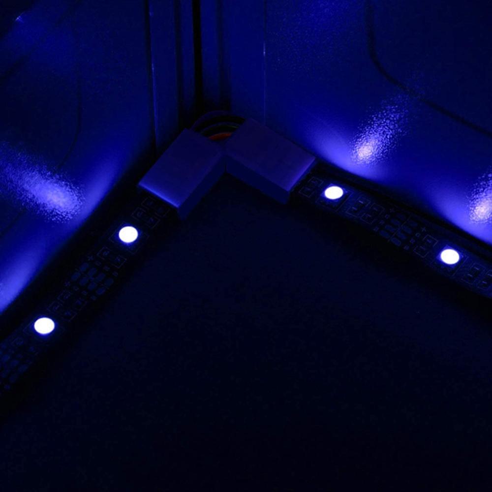 Lism 10Mm 4 Pin L Vorm Led Rgb Verstelbare Connector Voor Aansluiten Hoek Haakse 10Mm 5050 /3528 Rgb Led Strip Licht