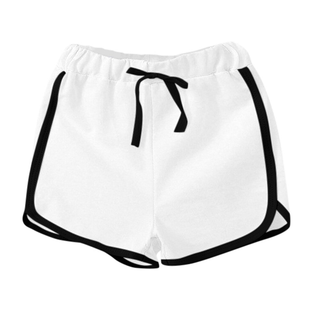 Summer Children Shorts Cotton Shorts For Boys Girls Shorts Toddler lace up Panties Kids Beach stripe Short Sports Pants#P30: White / 12T