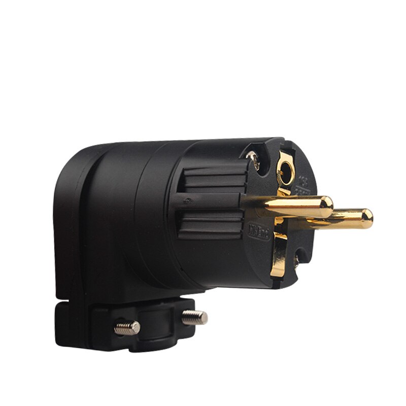 1Set L-shaped Gold Plated Copper EU/US/AU Version HIFI Audio AC Power Plug Connector IEC Adapter: 1Pcs EU Plug