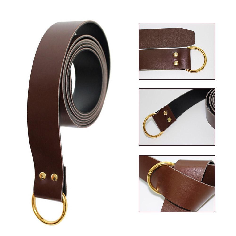 Vintage Medieval Renaissance Ring Belt Pirate Viking Steampunk Waist Accessories Leather Cosplay Horseman Knights Belt C5G3