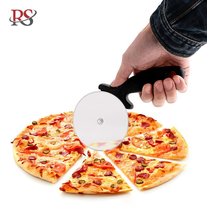 Pizza Ronde Mes Roestvrij Staal Pizza Mes Kookplaat Ronde Plastic Handvat Enkele Ronde Pizza Mes