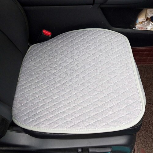 Linen/flax Fabric Car Seat Cover For Kia Rio Front Rear Flax Cushion Breathable Protector Not In Summer M4 X35: grey front 1pcs