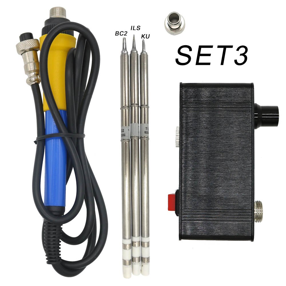 STC-OLED MINI T12-942 Soldeerbout station Soldeer Elektrische Gereedschap Lassen Iron Tips Temperatuur Controller Met 907 Handvat: SET3 / White handle