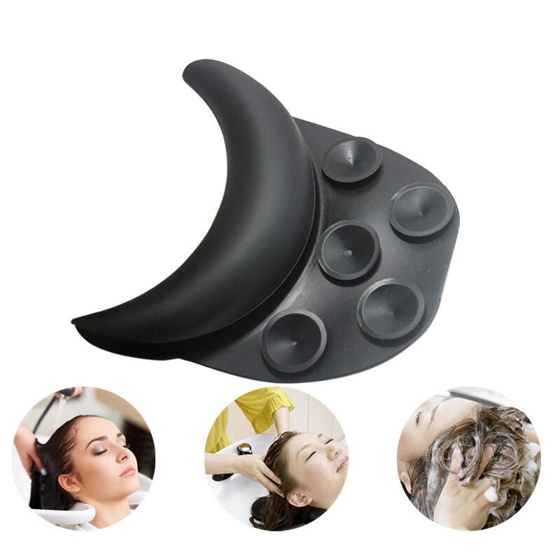 Hals Kissen Schwarz Silikon Friseur Waschbecken Waschen Nacken Rest Kissen Friseur Zubehör Shampoo Nacken Kissen Klammer