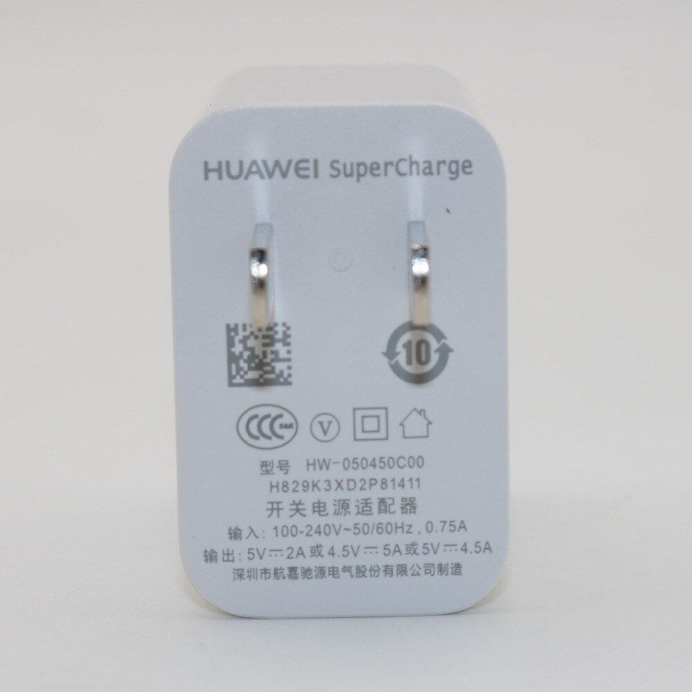 Supercarga original Huawei, super carregador rápido mate 9 10 20 P10 Plus P20, Pro Honor 20 V20, 4.5V5A cabo tipo-C USB 3.0: Only US Charger