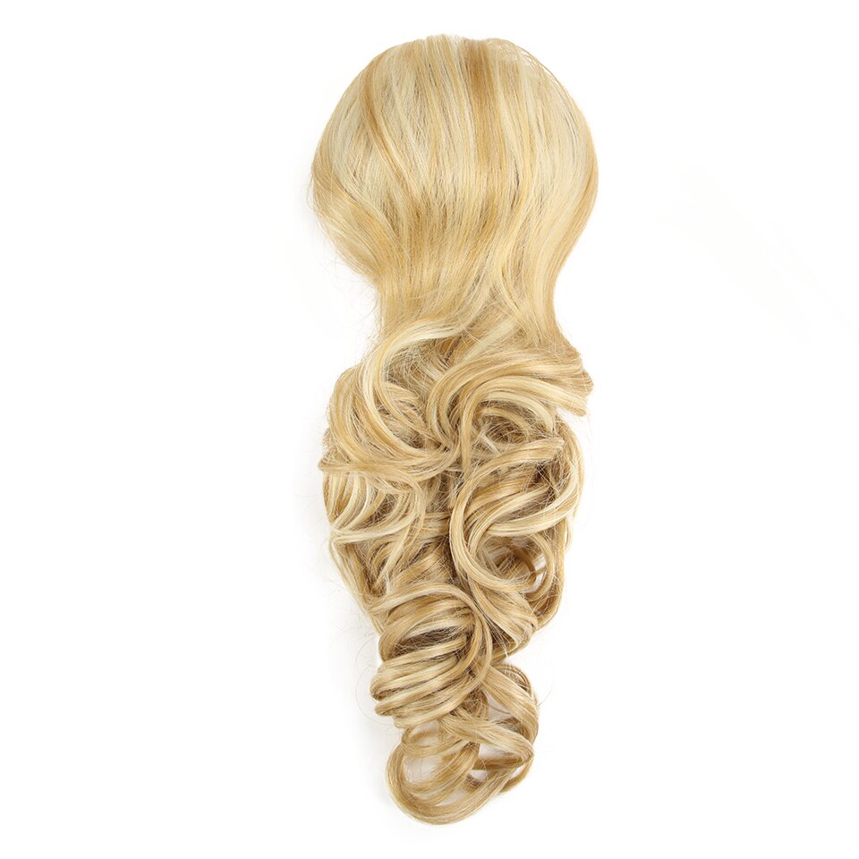 Extensiones de coleta Rubia de 26 pulgadas, coleta de onda suelta con cordón, peluca con Clip, pelo de color gris: #613