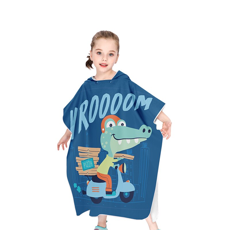 freundlicher Poncho Dinosaurier Bademantel Mit Kapuze freundlicher Bademäntel Mikrofaser Schlecht Kleid Tiere Für Jungen Mädchen Kleinkind Strand Schwimmen Handtücher: 02I