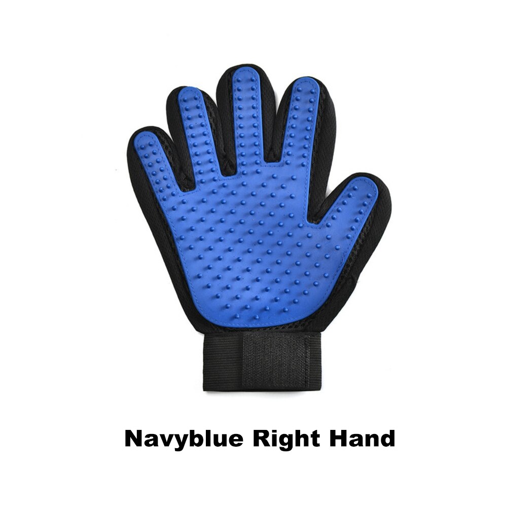 Katze Pflege Handschuh für Katze Kamm für Haar Kardieren Gute für Katzen Zubehör Produkte für Haustiere Salon Pinsel Gatos Accesorios: Navyblue Rechts