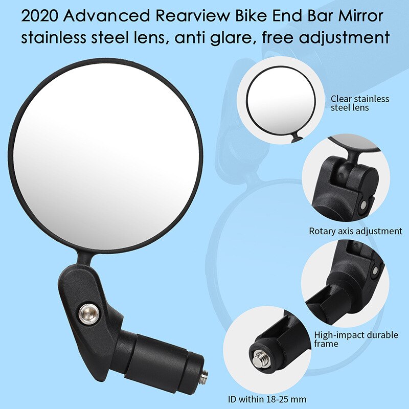 WEST BIKING Bicycle Rear View Mirror 360 Rotate Adjustable Back Sight Reflector Mirrors MTB Bike Handlebar Mirrors Accessories