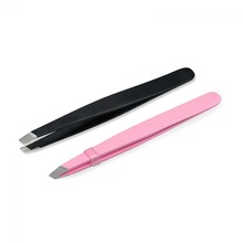 1 Pc Rvs Slant Tip Wenkbrauw Pincet Professionele Eye Brow Ontharing Cosmetica Wimper Extension Vrouwen Makeup Tools