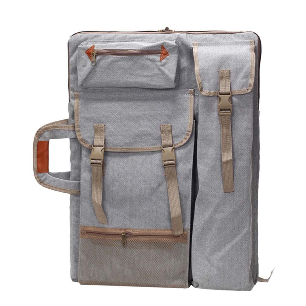 1 ud. De bolso de portafolio artístico, mochila de dibujo, bolso de mano, bolso de hombro con cremallera, correas de hombro, bolsos laterales para artista pintor