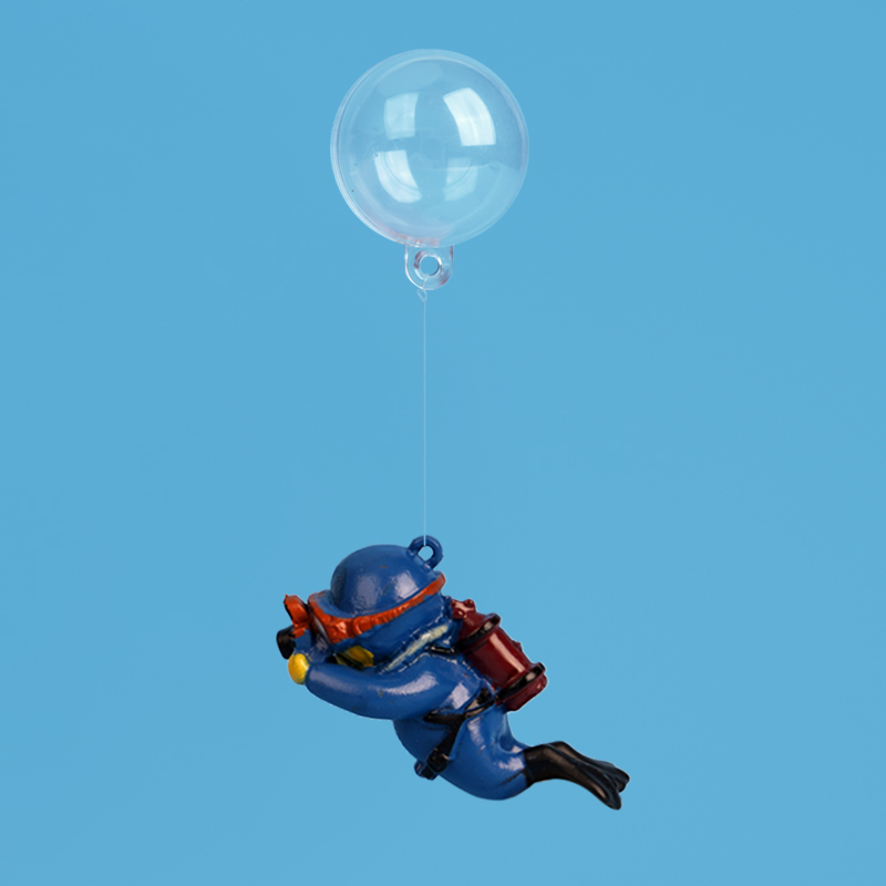 Fish Tank Decorations Mini Cartoon Ornaments Floating Diver Aquarium Ornaments Small Floating Ball Aquarium Accessories: BROWN