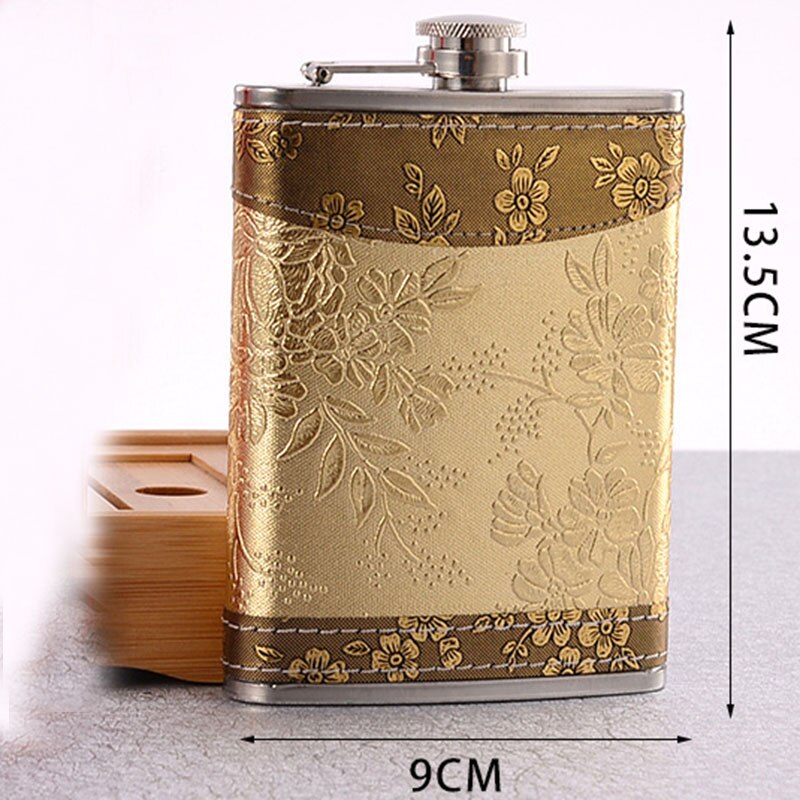 8 oz Stainless Steel Hip Flask set with Funnel 2 Wine Cups Groomsmen Luxury Men set Wisky Bottle for Alcohol Leather Flask
