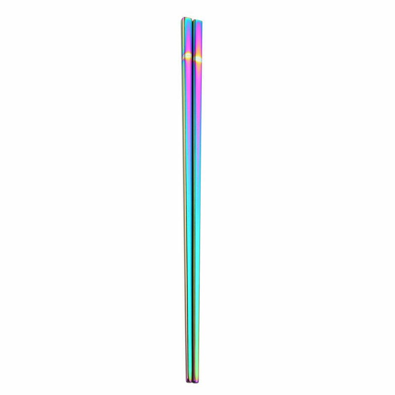 1 par spisepinner i rustfritt stål matpinner spisepinner kinesiske palillos japoneses gjenbrukbare spisepinner 23 cm: Fargerik