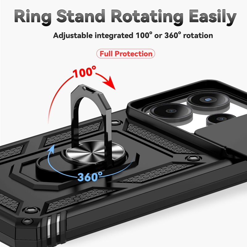 Para Xiaomi Redmi Note 14 4G funda con soporte de anillo armadura a prueba de golpes Coque para Redmy Note14 4G cubierta protectora de lente