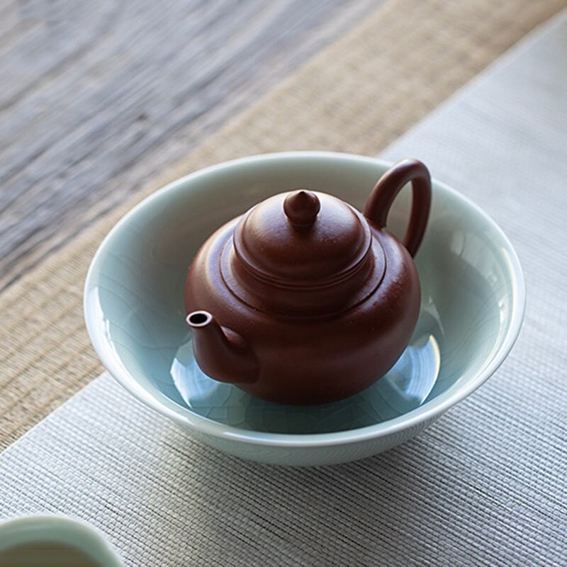 Japanese Hutian Kiln Split Piece Ceramic Pot Bearing Dry Brewing Plate Pot Holding Imitating Song Tea Bearing Kung Fu Teaware