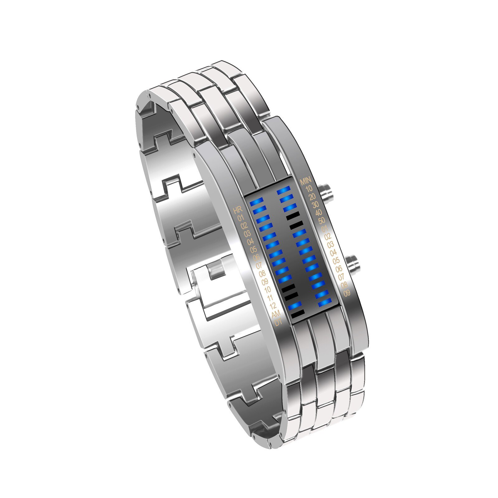 Grappig Horloge Cadeau Voor Mannen Led Lichtgevende Elektronische Schokbestendig Multifunctionele Staal Led Horloges