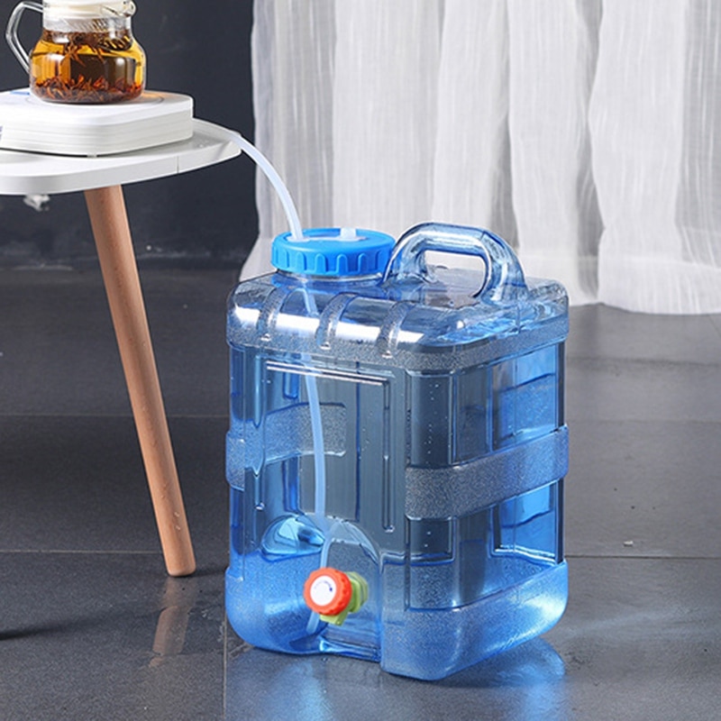 15L Water Bucket Food Grade PC Home Water Storage Container with Lid Faucet CNIM