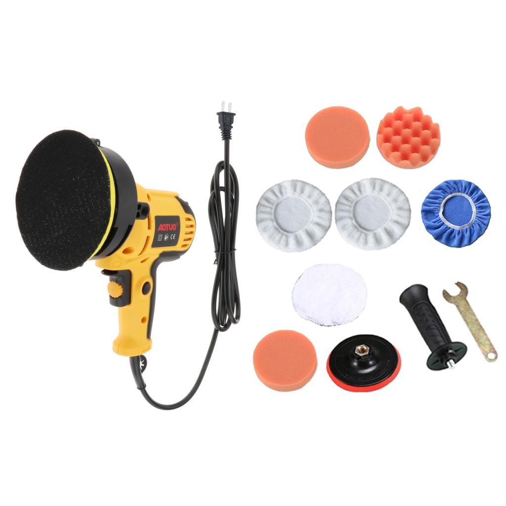 5&#39; 550W Car Polisher Buffer Polishing Machine Kit Waxing Tool Buffing Pad Bonnet