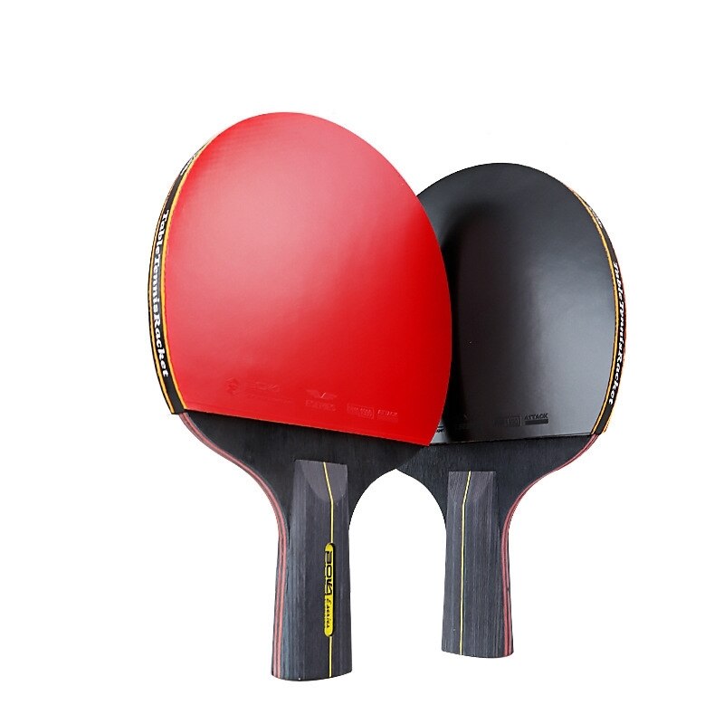 2 stk 6 stjernes ping pong racket bordtennis racket sett kviser-i gummi høy blad bat padle med bag