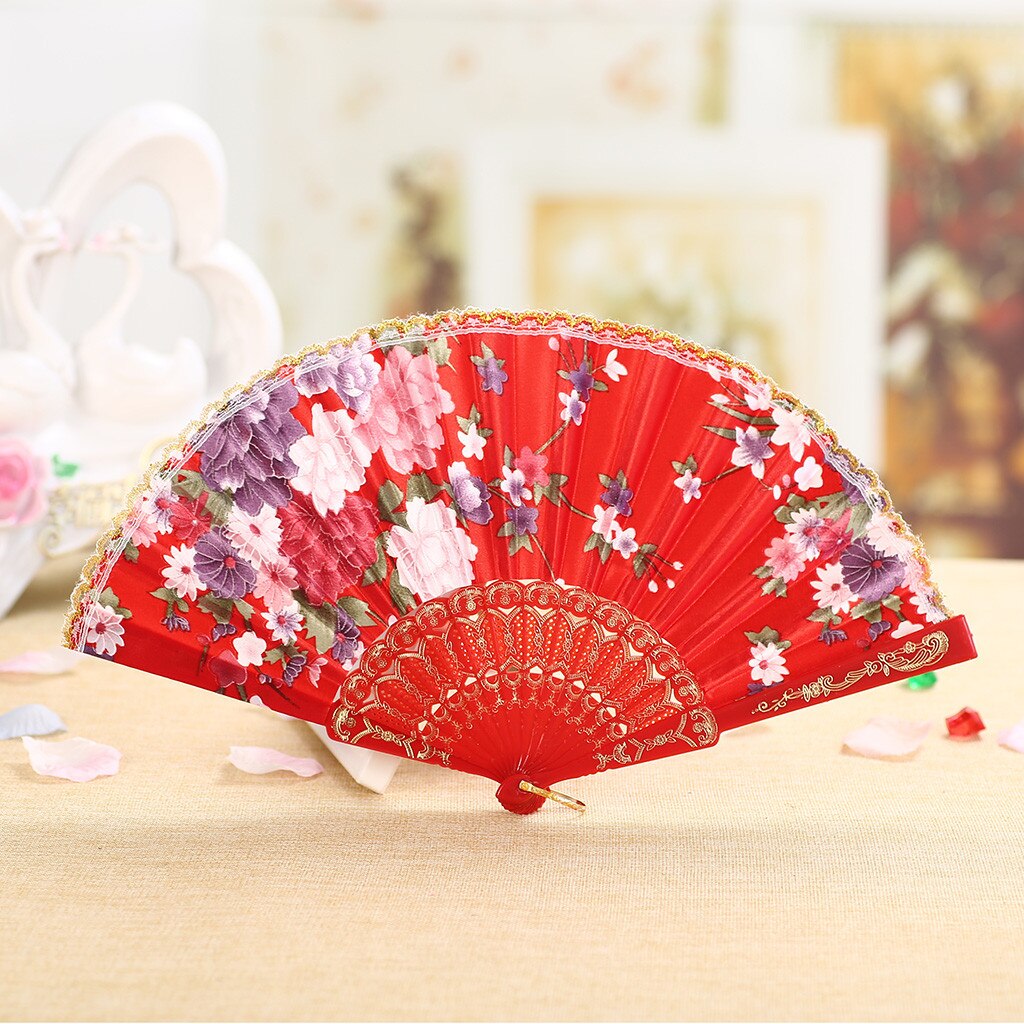 Vouwen Fans schoonheid Kant Chinese Stijl Dans Bruiloft hand fan Folding Held Bloemen Fans decoratieve abanico