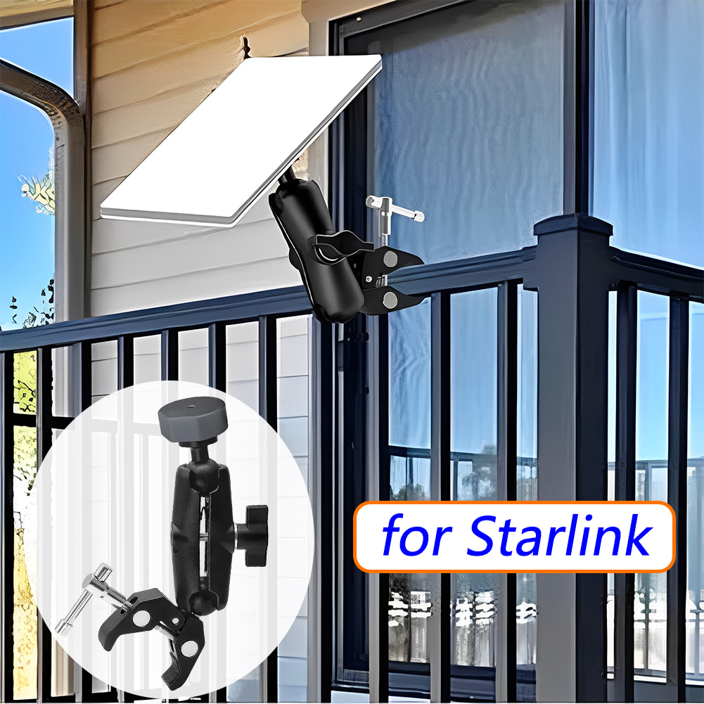 For Starlink Mini Mount Adjustable Clamp Bracket Kit Clamp Mount for RV/Yacht/Camper/Guardrails