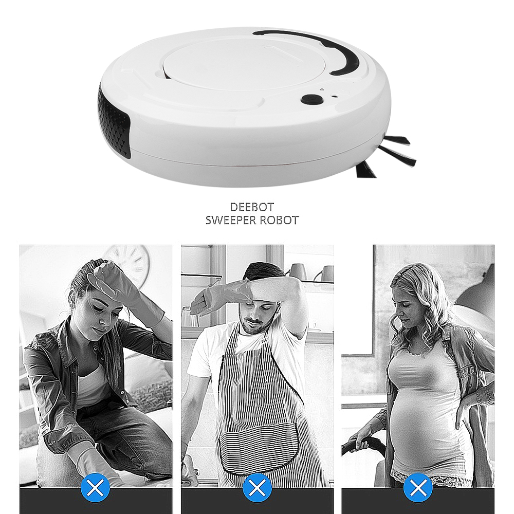 Multifunksjonell smart gulvstøvsuger 3- i -1 automatisk oppladbar feierobot tørr våt feie støvsuger